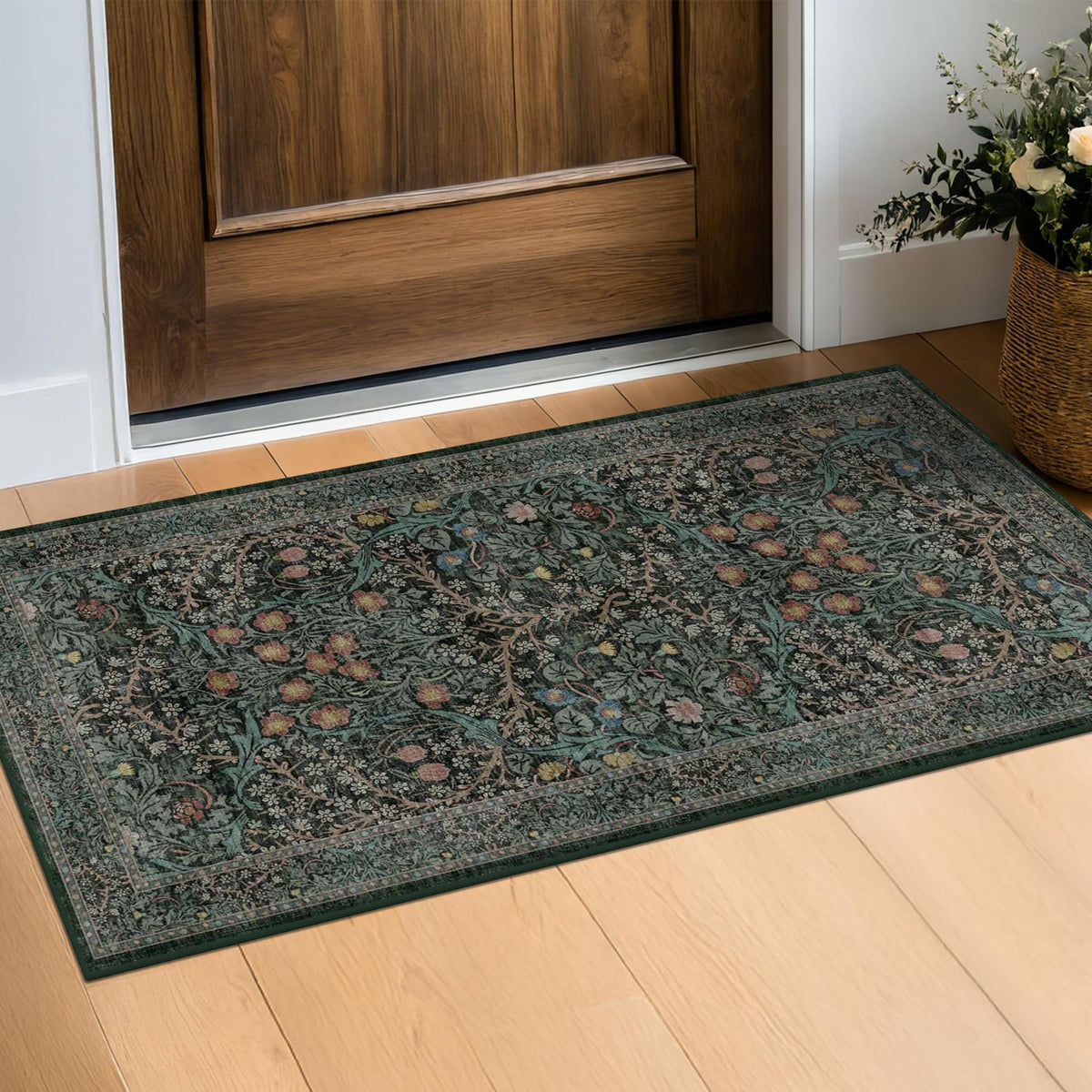Washable Plum Purple Runner Rug 2x6 - Boho Rug Runner for Bathroom, Kitchen, Indoor Entryway, Low Pile Violet Carpet for Bedroom Bedside, Laundry Room, Hallway Mats for Floor, Stain Resistant