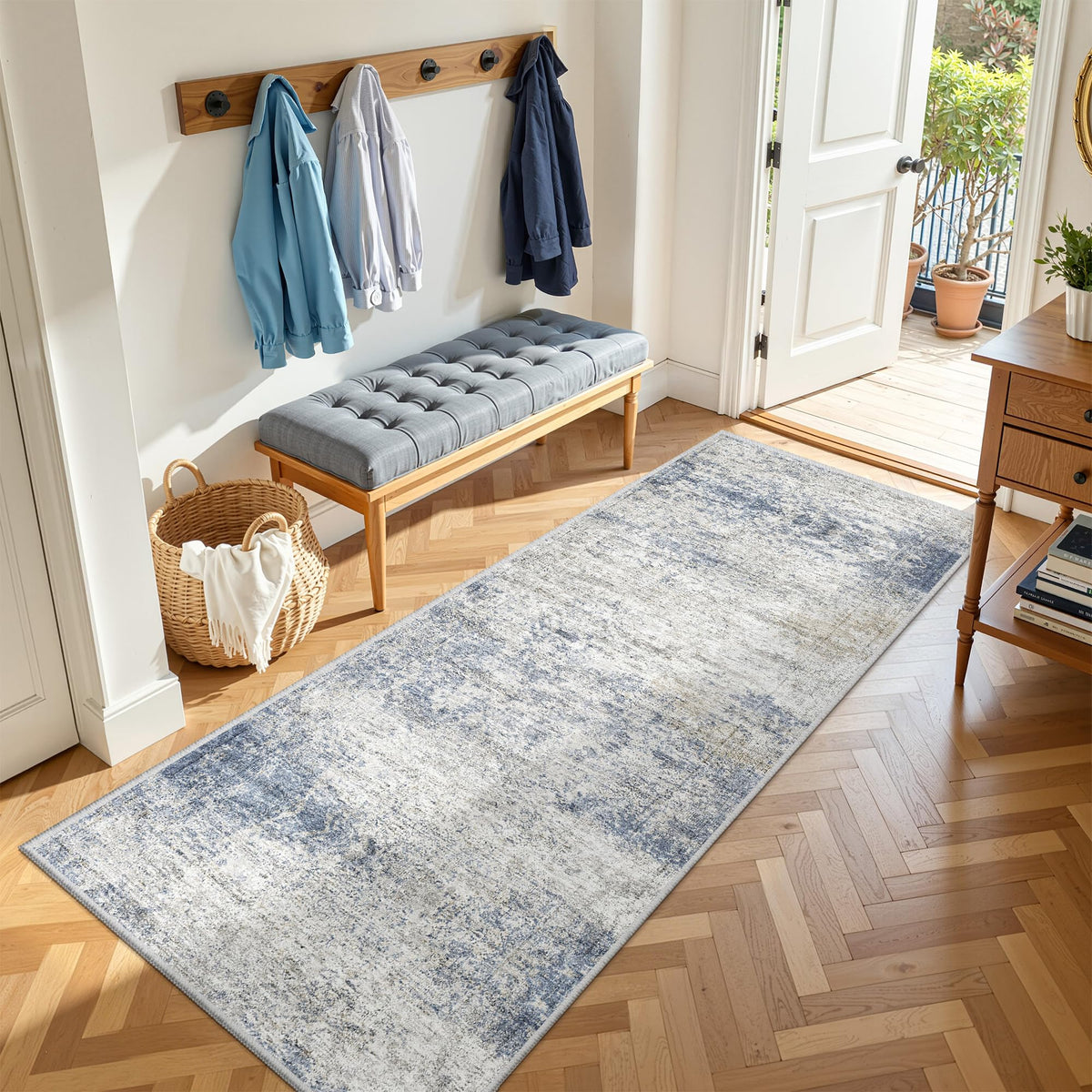 2x8 Runner Rug Non Slip,Washable Hallway Runner Rug,Beige