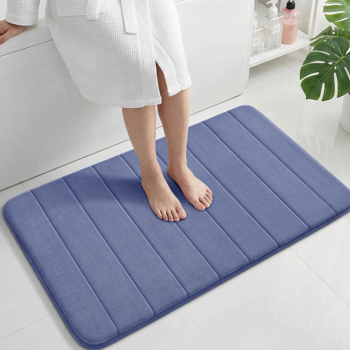 Yimobra Memory Foam Bath Mat, Super Soft & Absorbent Bathroom Rug, Grey