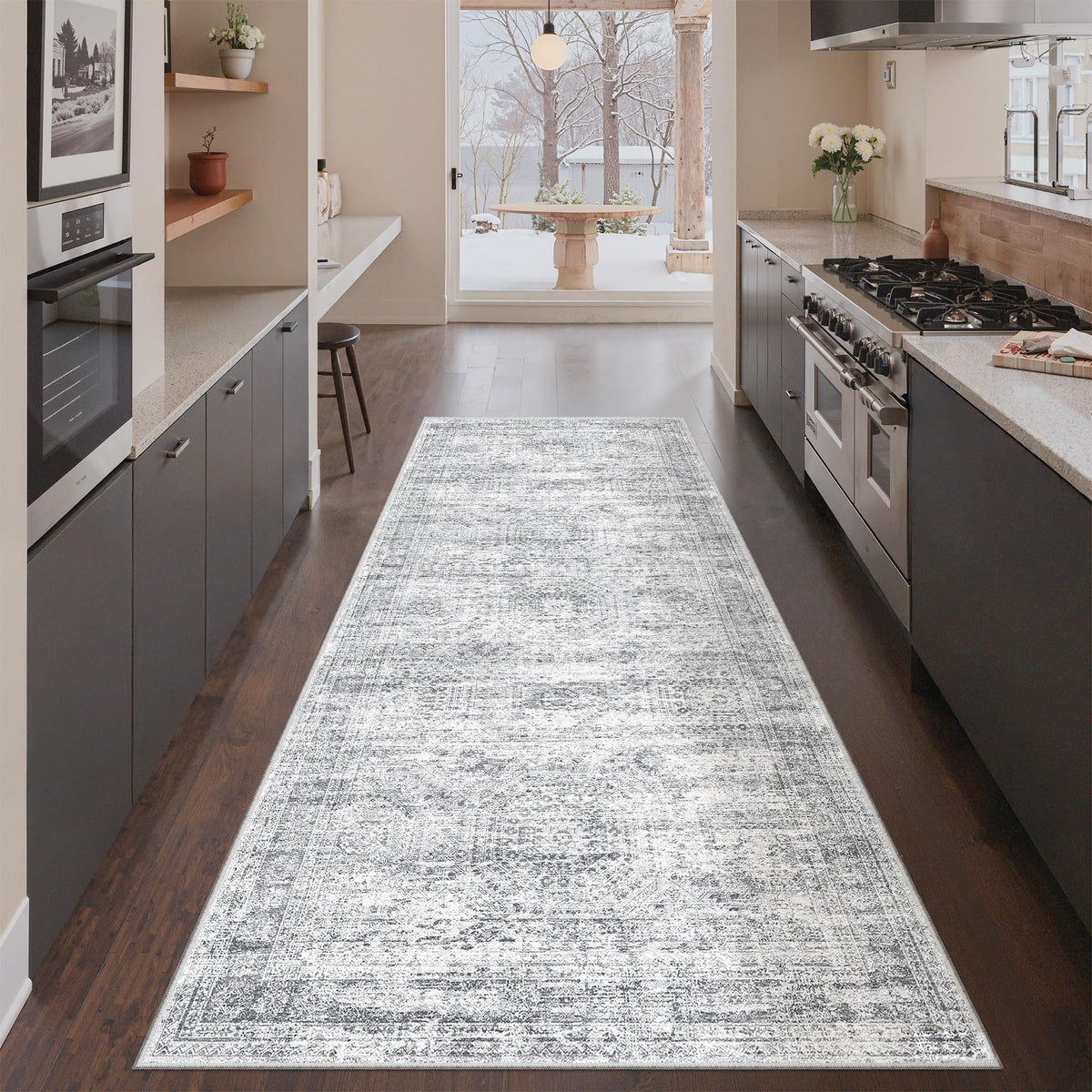 2x8 Runner Rug Non Slip,Washable Hallway Runner Rug,Beige