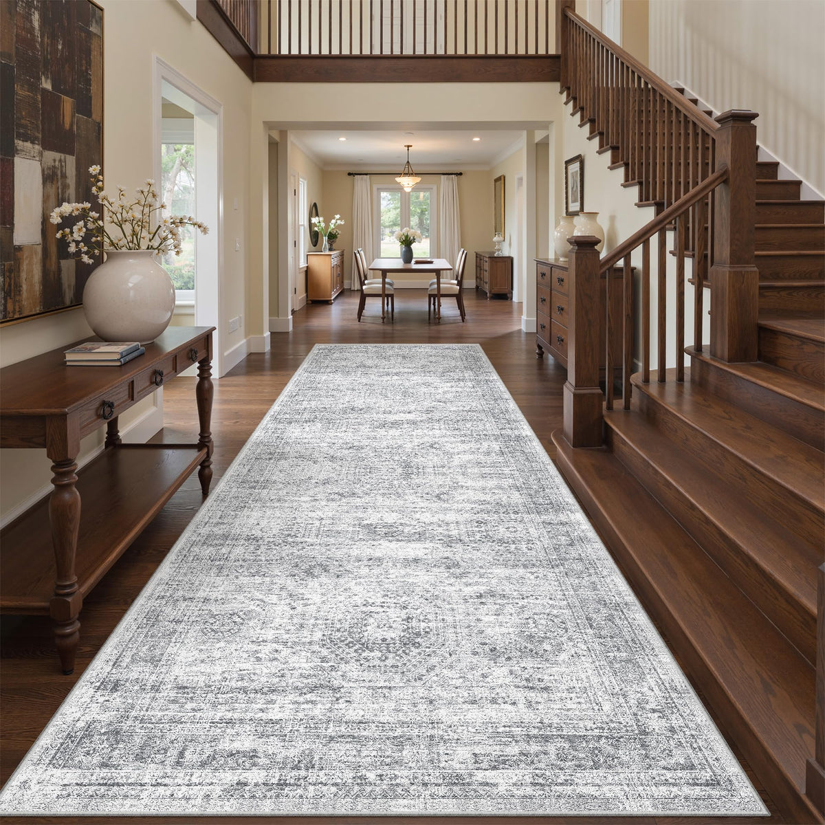 2x8 Runner Rug Non Slip,Washable Hallway Runner Rug,Beige