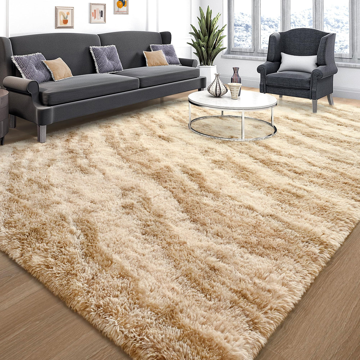 Tepook Black Soft Runner Rugs for Bedroom 2x6 ft with Rubber Backing