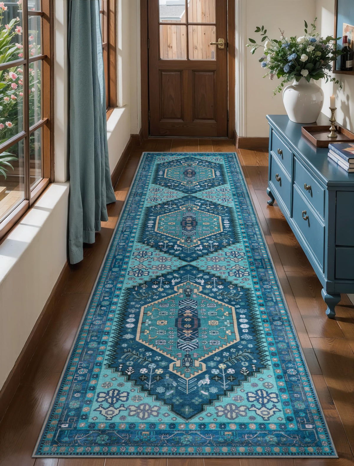 Ciicool Washable 3x5 Area Rug,Boho Non-Slip Indoor Mat for Entryway Kitchen