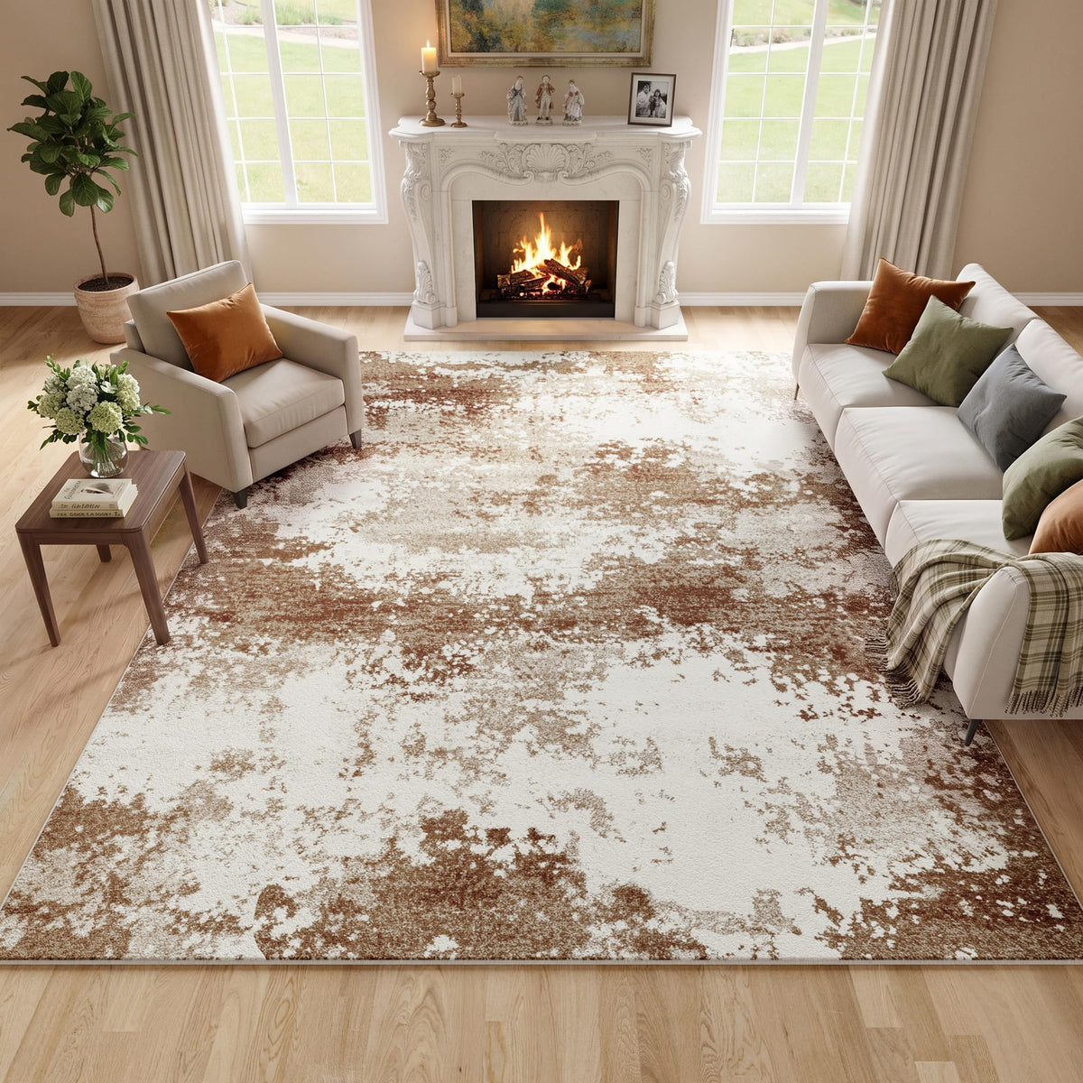 Entryway Rug 2x3 Grey Door Mat Indoor Entrance 24x36, Washable Small Throw Rugs for Kitchen Floor, Entry, Front Door, Bedroom Bedside, Non-Slip Low Pile Stain & Fade Resistant, Abstract Gray