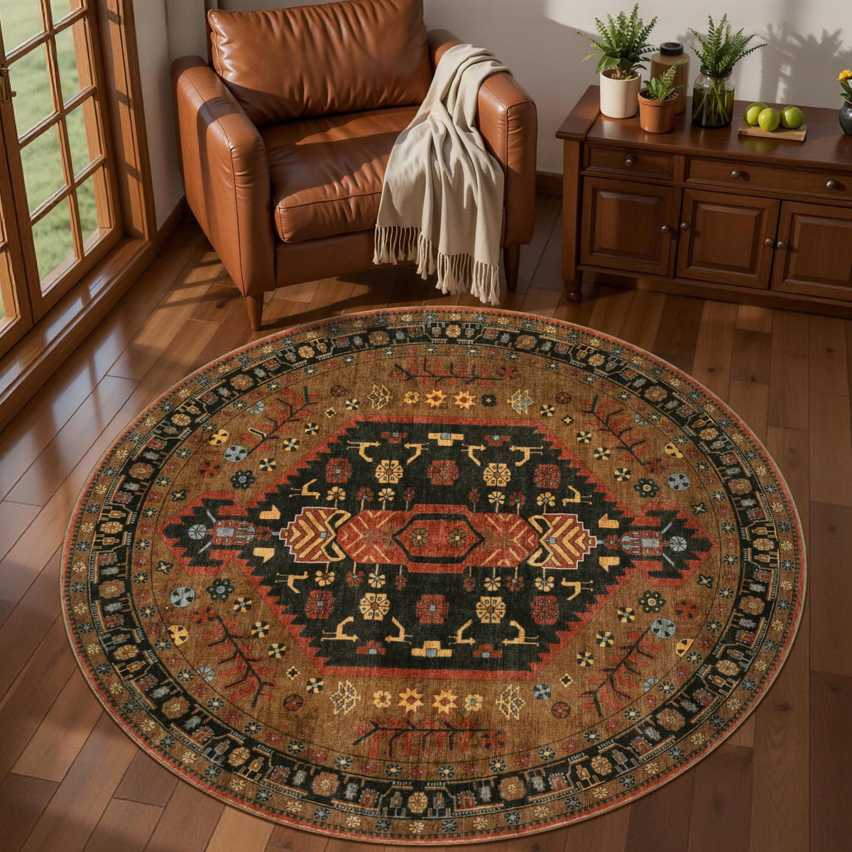 Ciicool Washable 3x5 Area Rug,Boho Non-Slip Indoor Mat for Entryway Kitchen