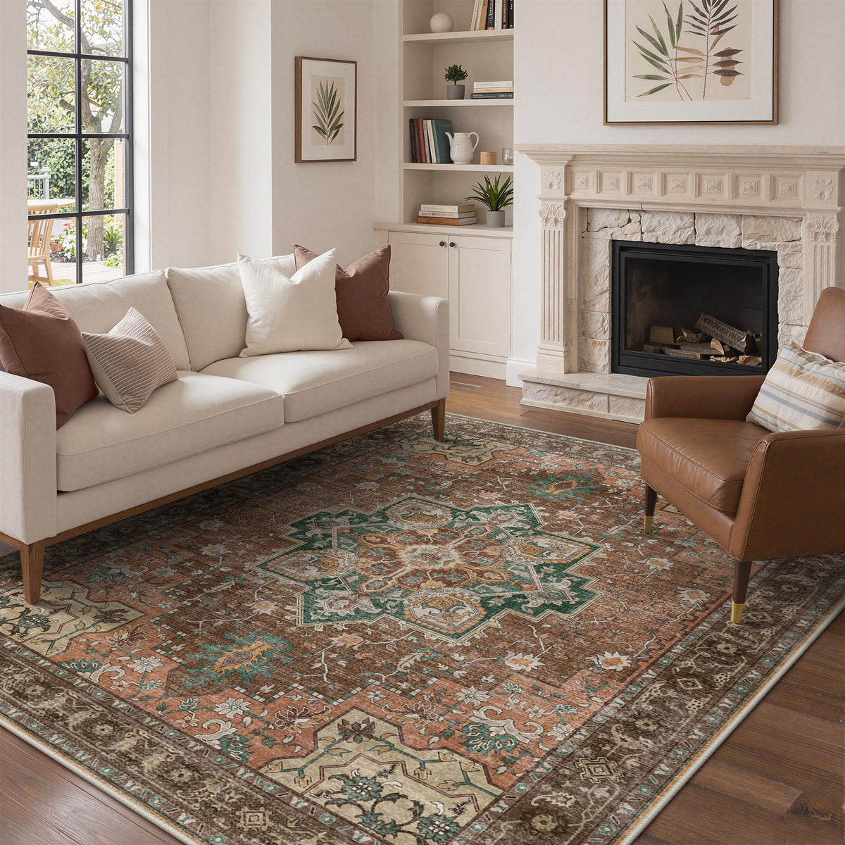 GENIMO 2x5 Washable Runner Rug Non Slip for Hallway, Light Taupe Brown