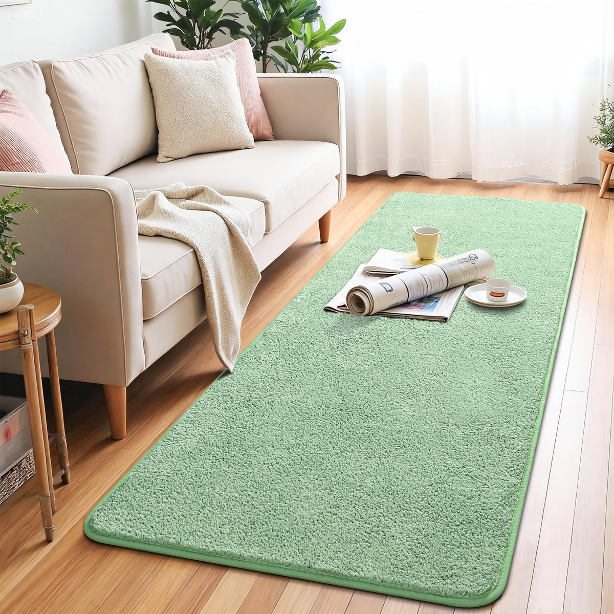 Chicrug Black 2x6 Minimalist Washable Runner Rugs for Hallway Entryway
