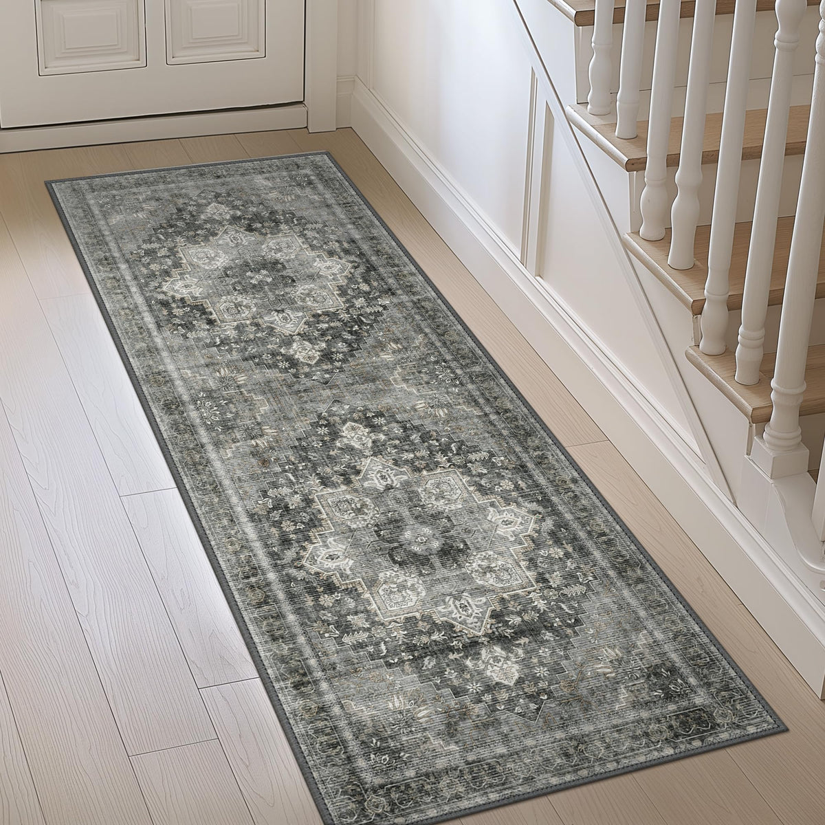 GENIMO 2x5 Washable Runner Rug Non Slip for Hallway, Light Taupe Brown