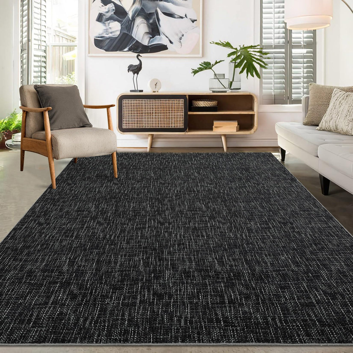 RUGSREAL Small Area Rug 2x3 Entryway Mat with Rubber Backing Stain Resistant Throw Carpet Modern Solid Color Bath Mat Contempowary Washable Rug for Living Room Bedroom Dining Room Kitchen, Beige 2x3