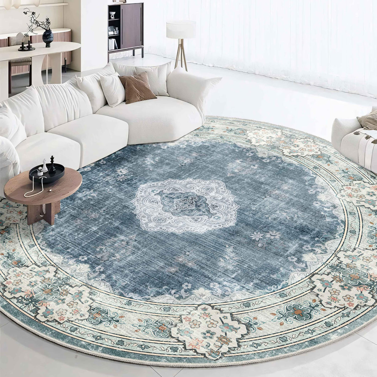 MUJOO Pink Rug 3x5 Washable,Boho Area Rugs Small Non Slip Low-Pile Floral
