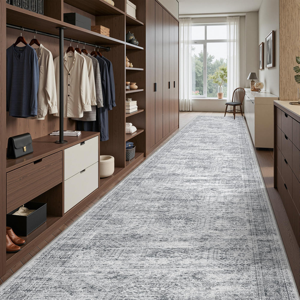 2x8 Runner Rug Non Slip,Washable Hallway Runner Rug,Beige