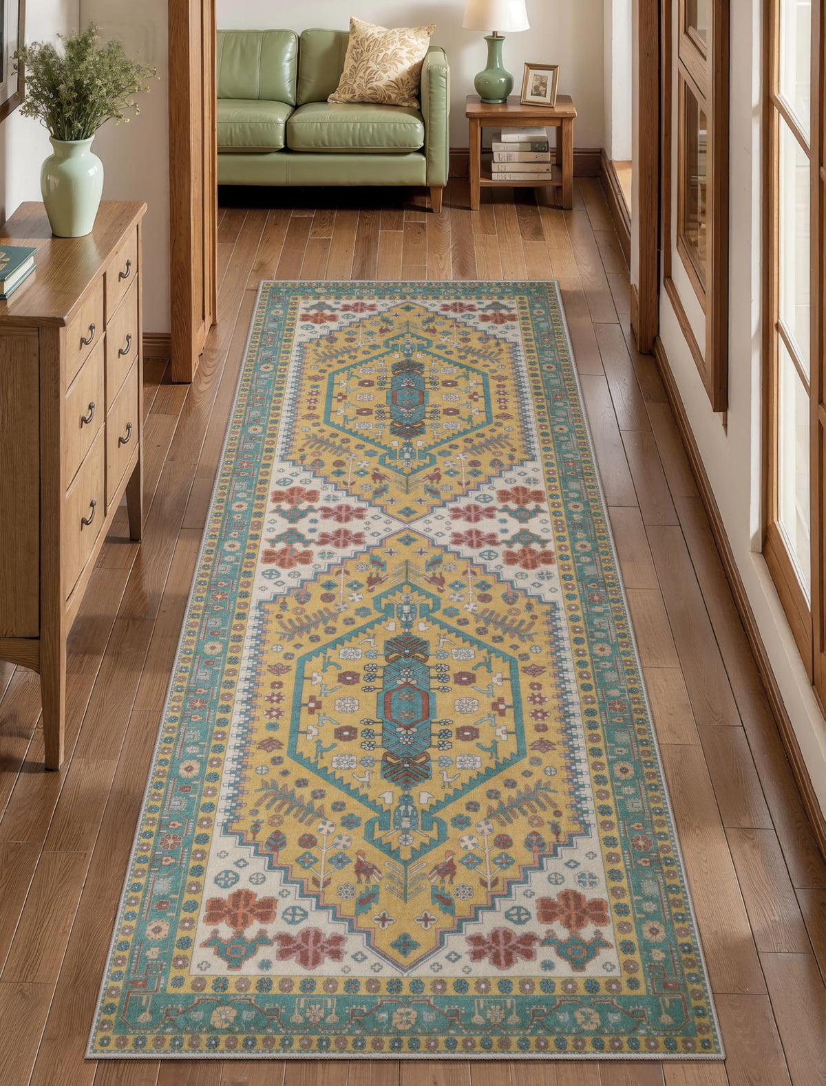 Ciicool Washable 3x5 Area Rug,Boho Non-Slip Indoor Mat for Entryway Kitchen