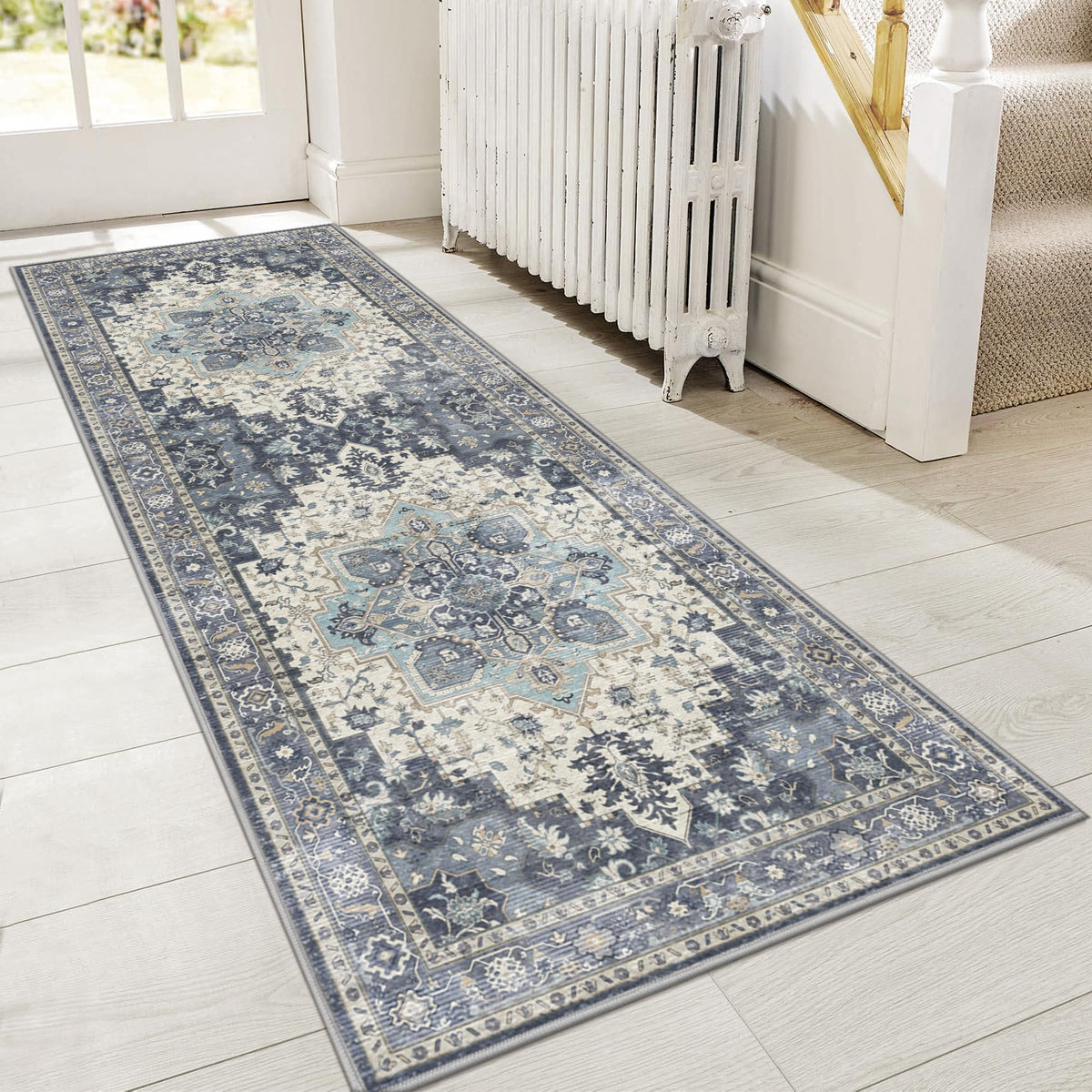 GENIMO 2x5 Washable Runner Rug Non Slip for Hallway, Light Taupe Brown