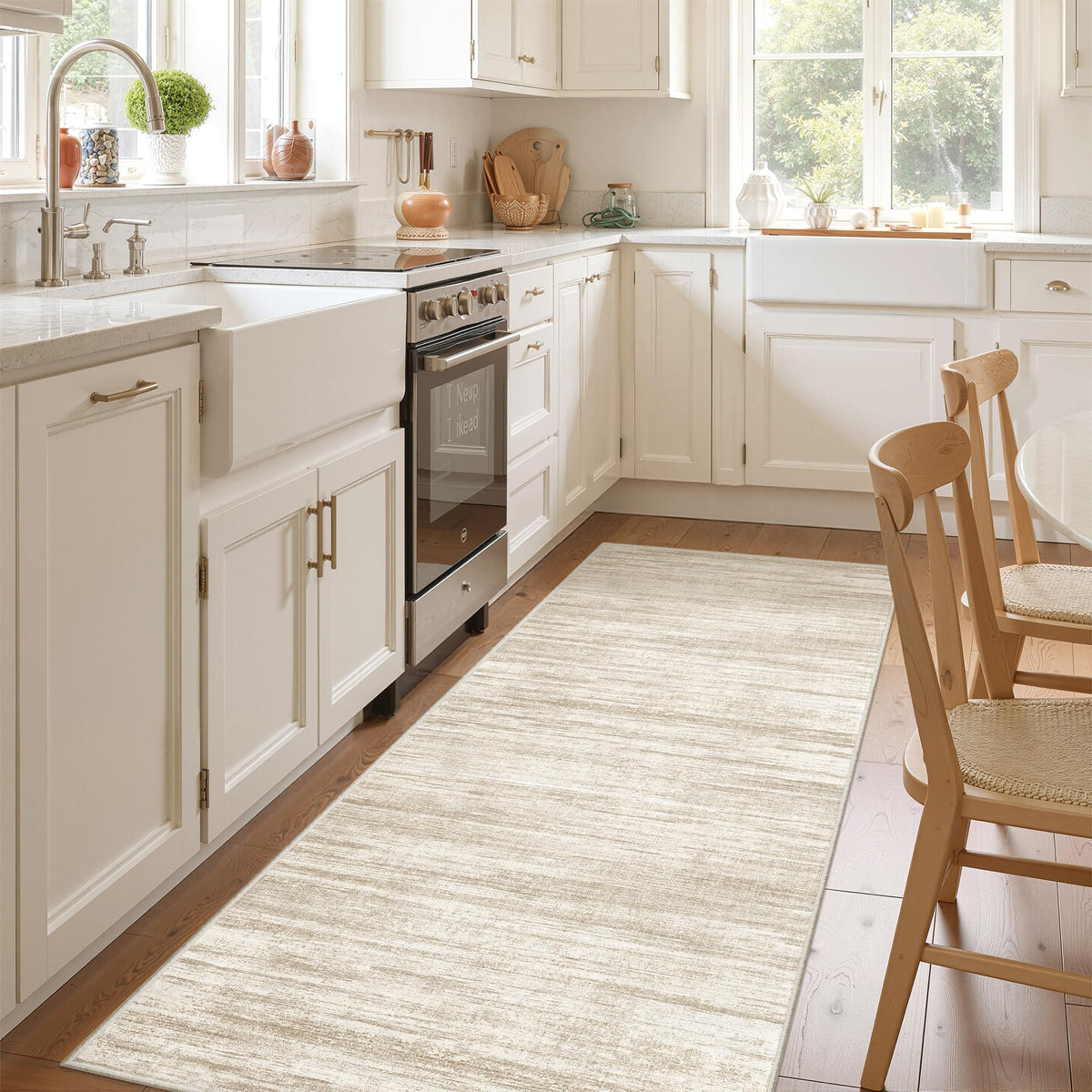 2x8 Runner Rug Non Slip,Washable Hallway Runner Rug,Beige