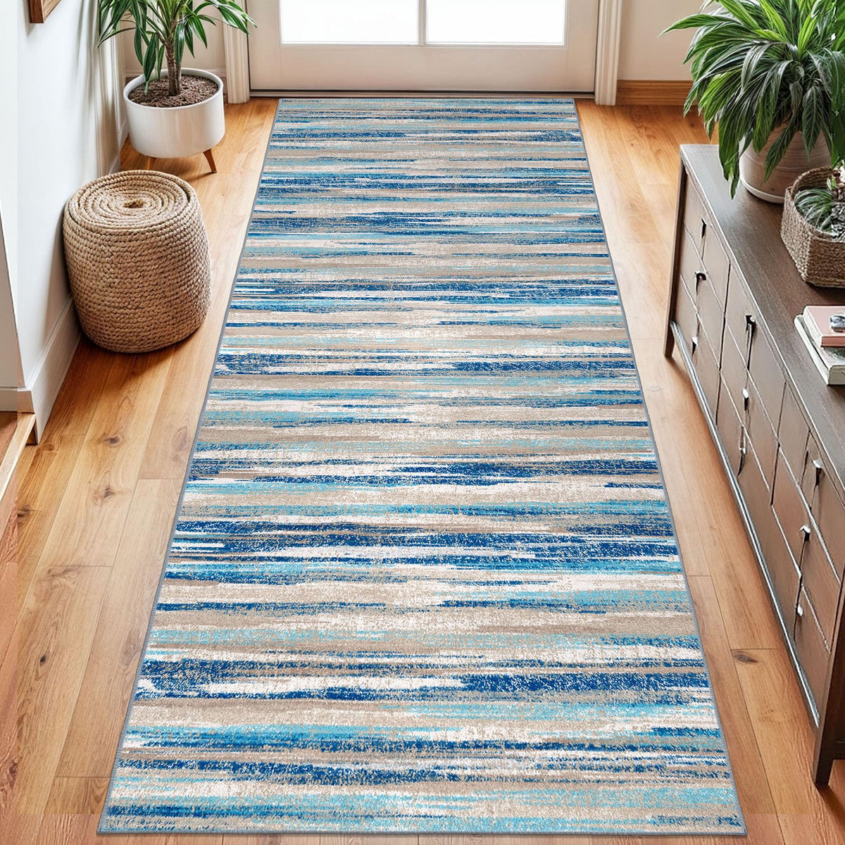 Lansny Abstract 2x3 Area Rug Small Washable Entryway Rug Non Slip Door Mat