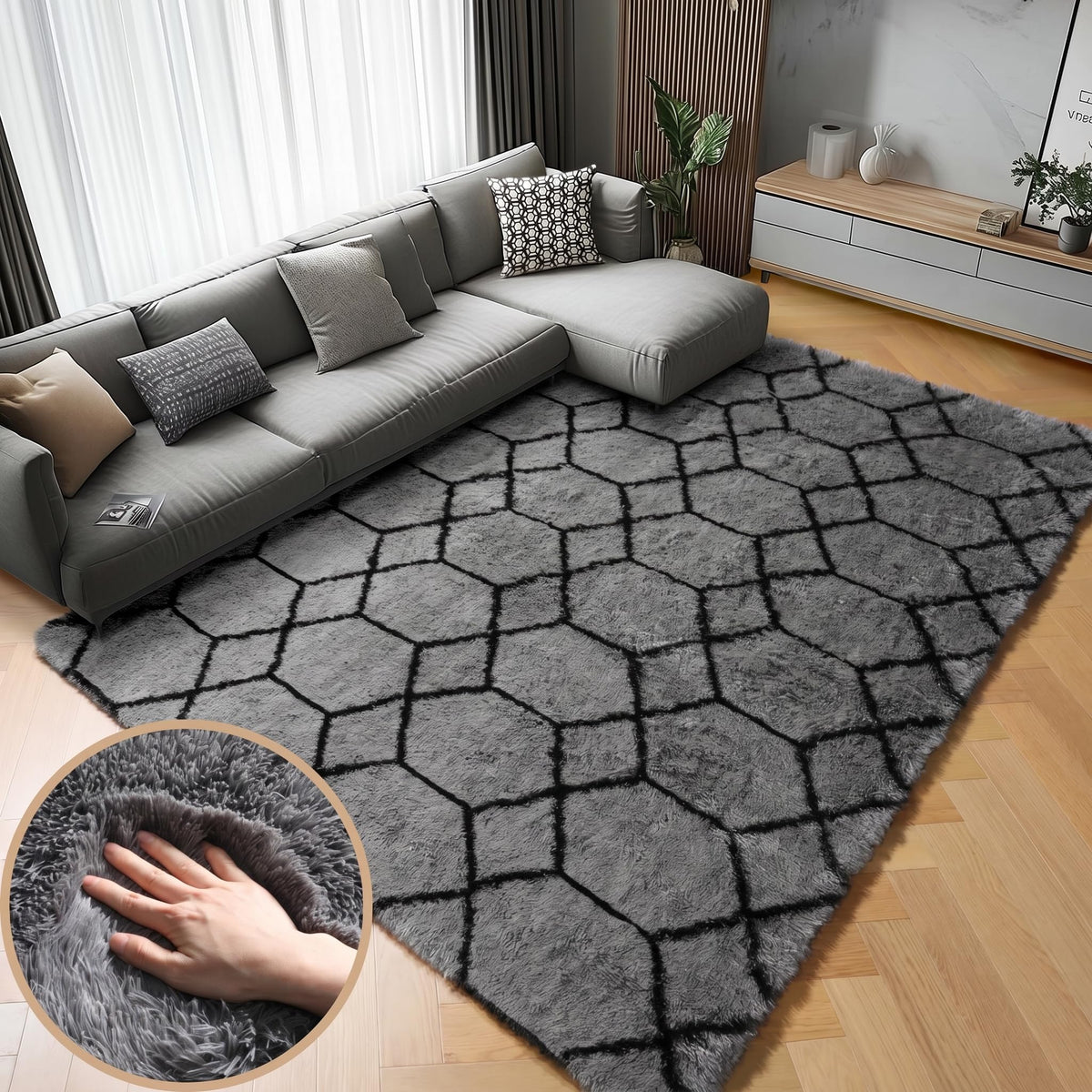 White Runner Rugs for Bedroom Living Room, Fluffy 2x6 Bedside Soft Area Rug