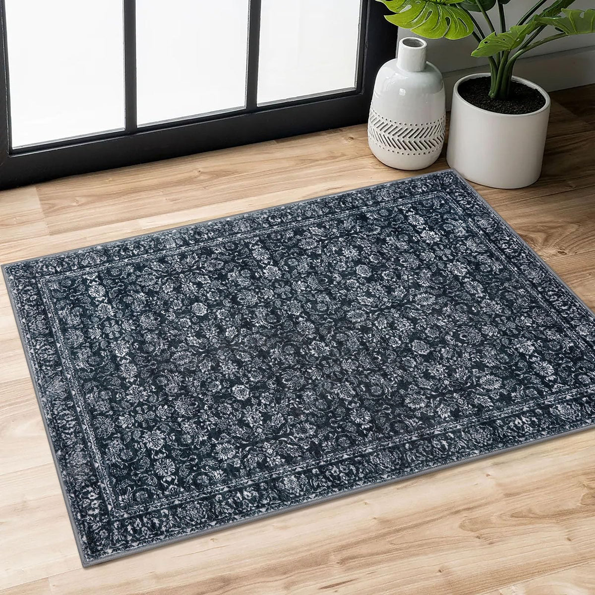 SIILOOM 2x3 Small Washable Area Rug Entryway Door Mat Indoor Kitchen Runner