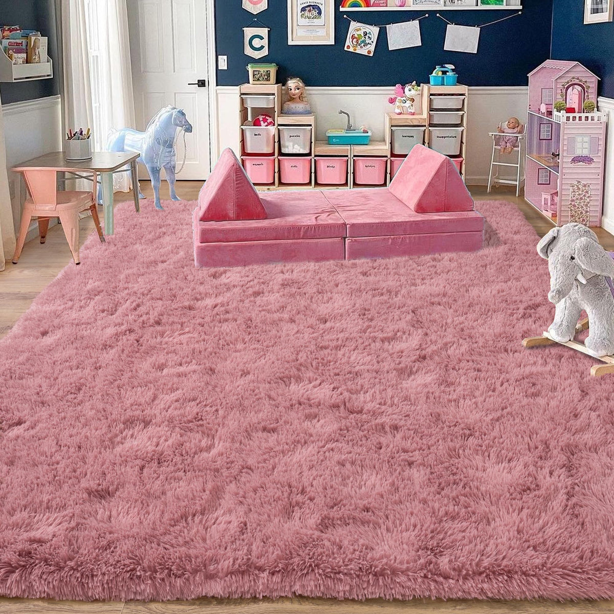 Small Black Area Rug, 2x3 Rug for Bedroom Shaggy Throw Rugs for Dorm Rug, Soft Shag Carpet for Kids Room, Plush Comfy Fluffy Bedside Rug for Home Decor Aesthetic