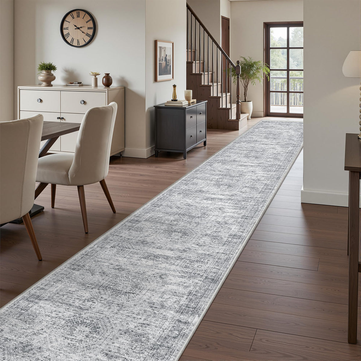 2x8 Runner Rug Non Slip,Washable Hallway Runner Rug,Beige