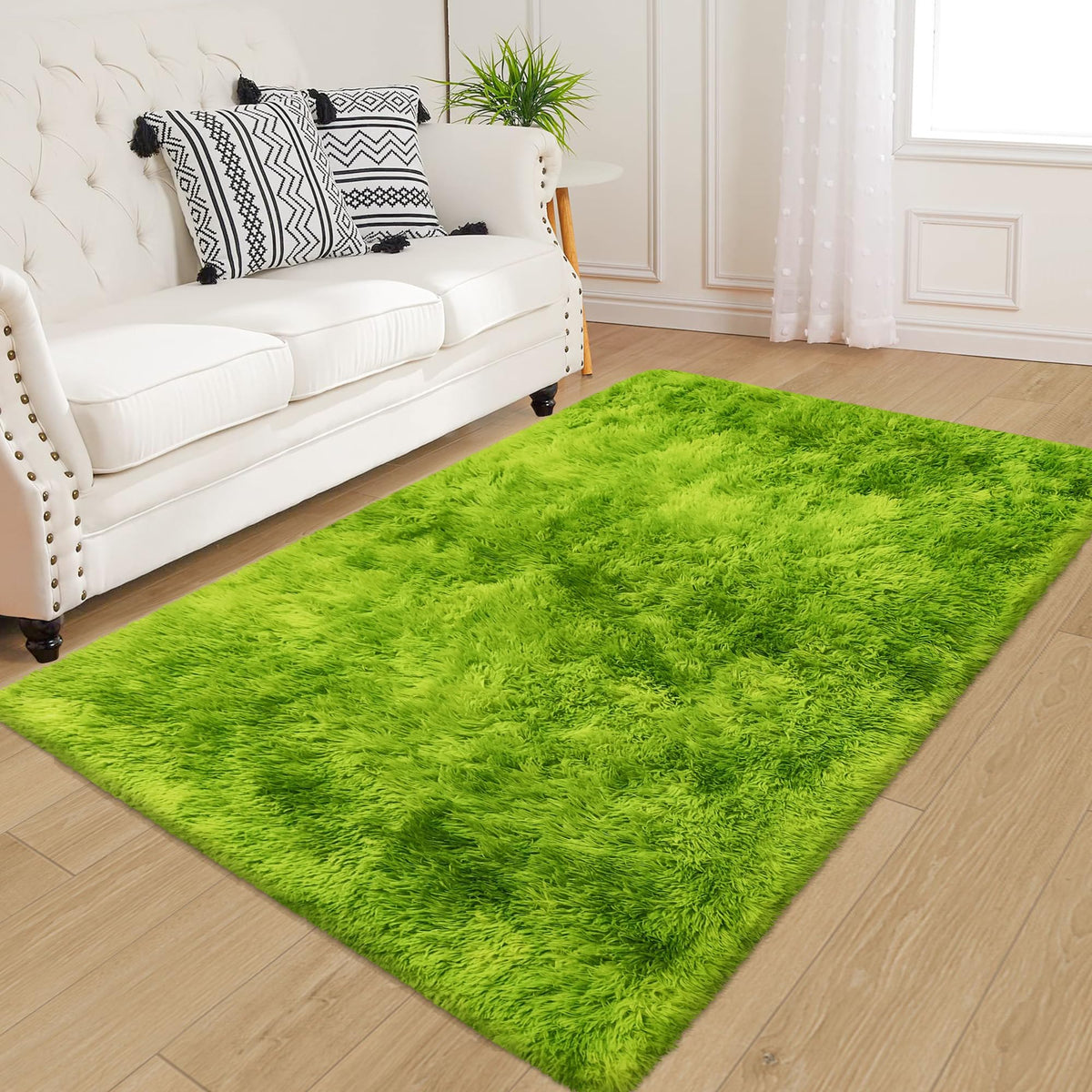 Soft Fluffy Beige Runner Rug for Bedroom, Bedside Long Rug Runner