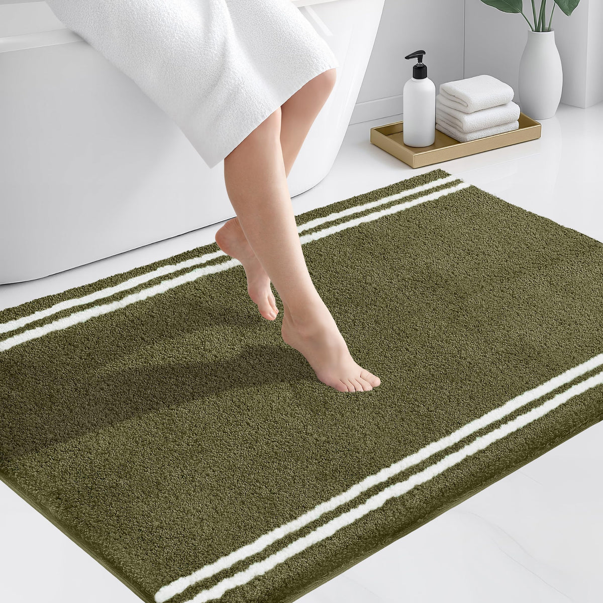 PURRUGS Bathroom Rug, Bath Mat, 20" x 30", Beige
