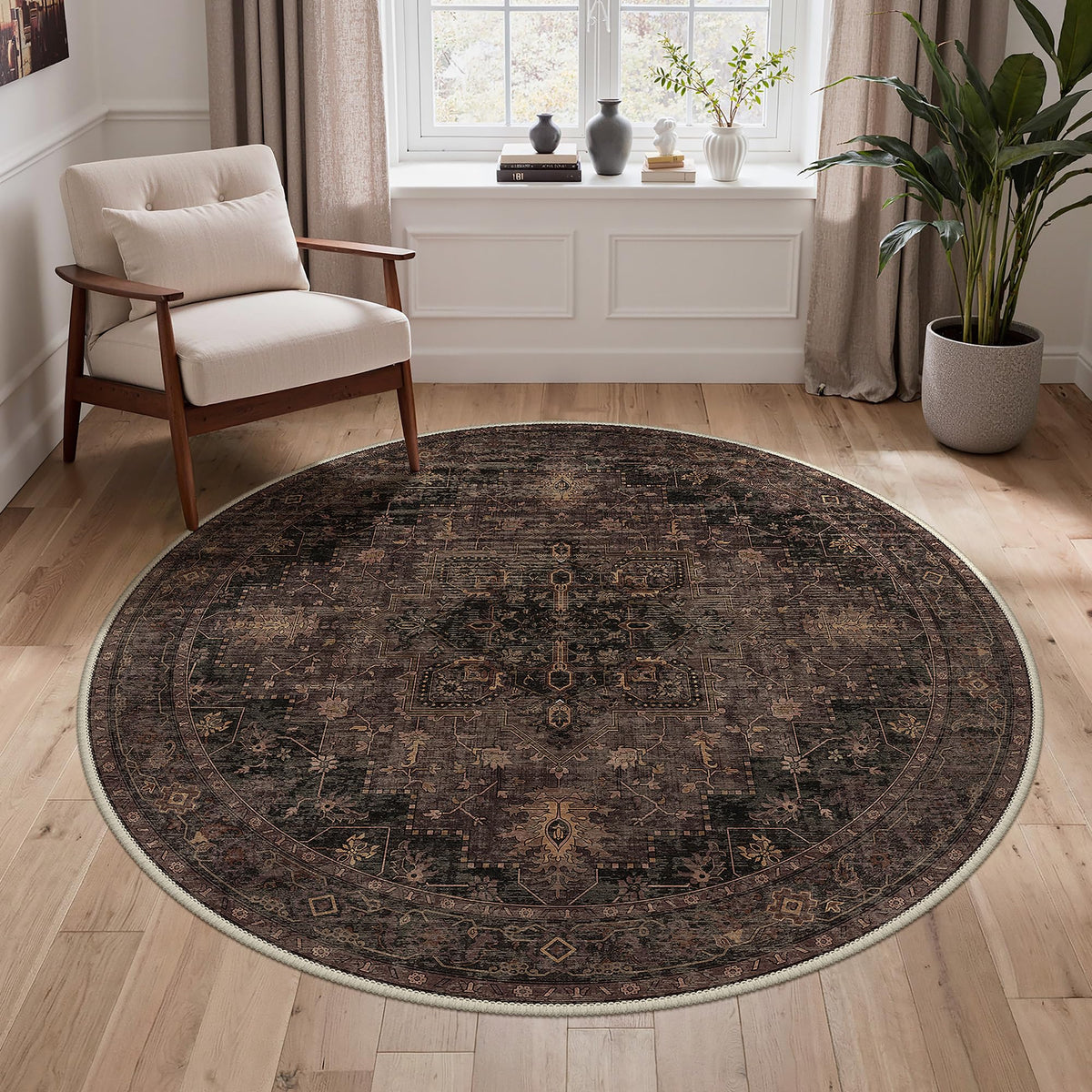 GENIMO 2x5 Washable Runner Rug Non Slip for Hallway, Light Taupe Brown