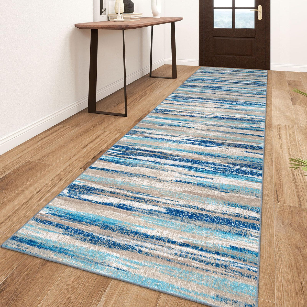 Lansny Abstract Washable 2x6 Runner Rug Non Slip Runners for Hallway