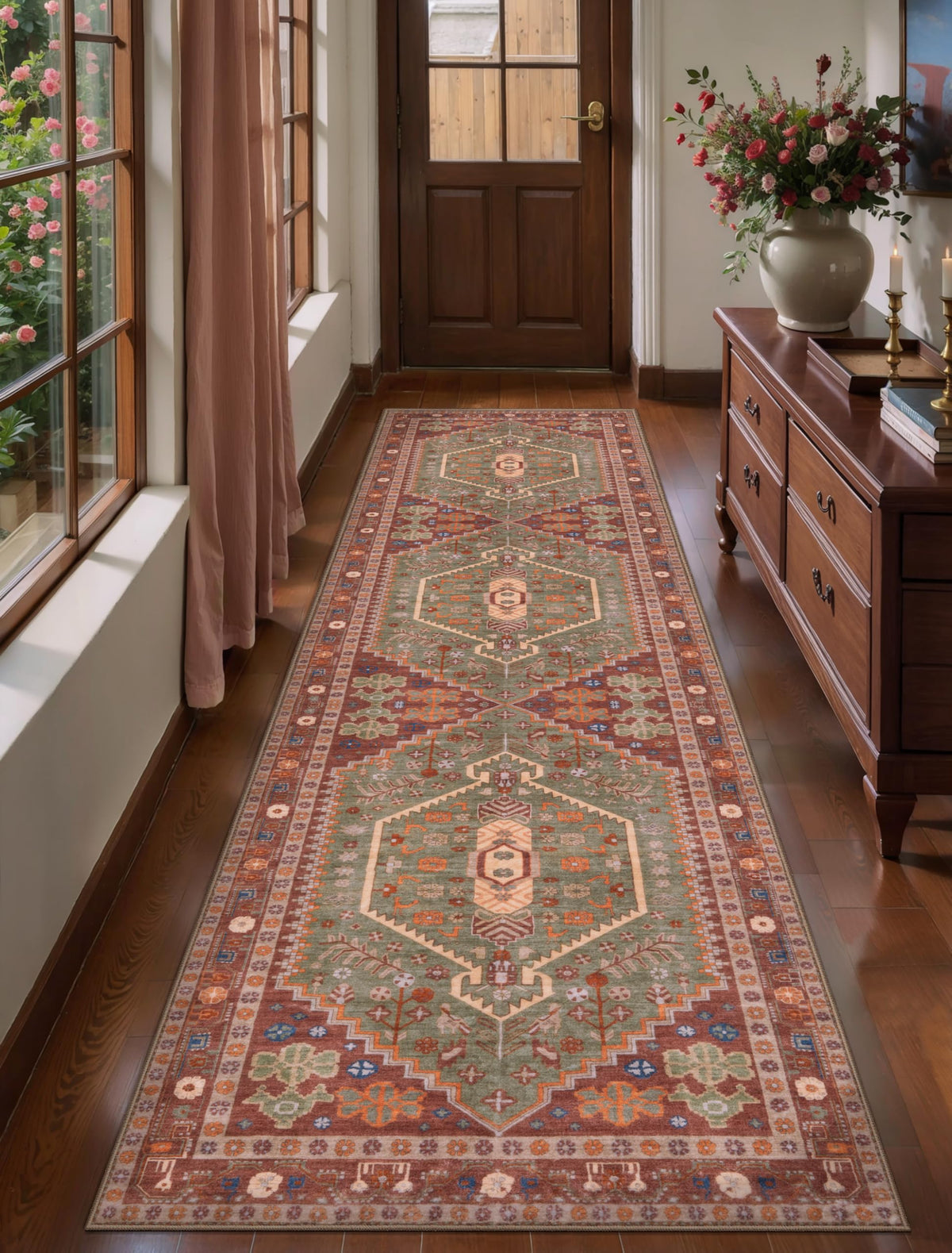 Ciicool Washable 3x5 Area Rug,Boho Non-Slip Indoor Mat for Entryway Kitchen