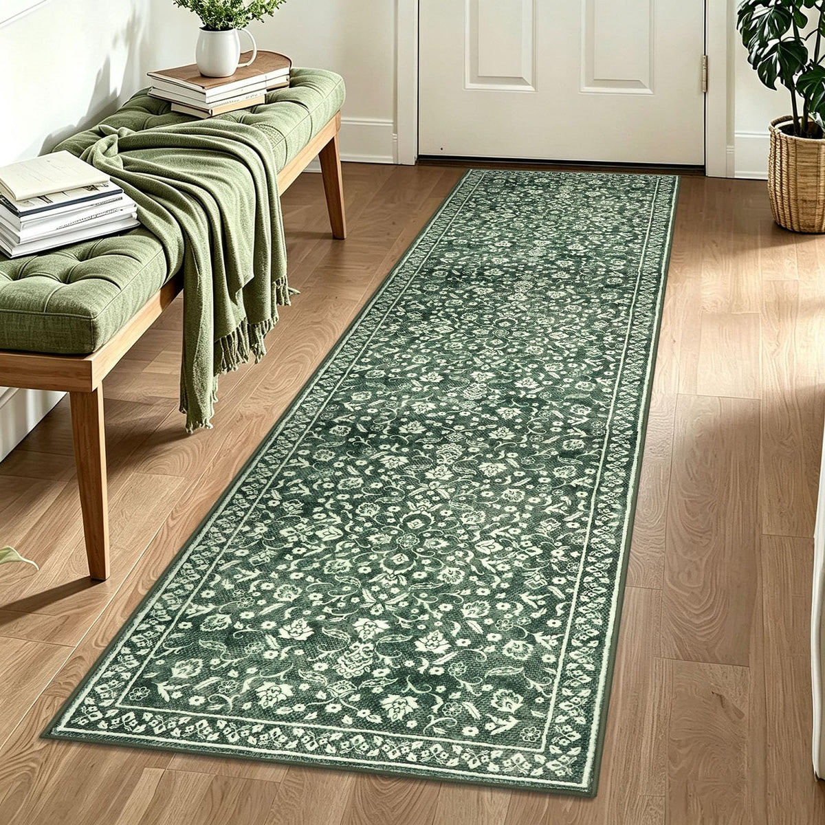 Vintage Washable Entryway Rug 2x3 Small Area Rug Non Slip Door Mat