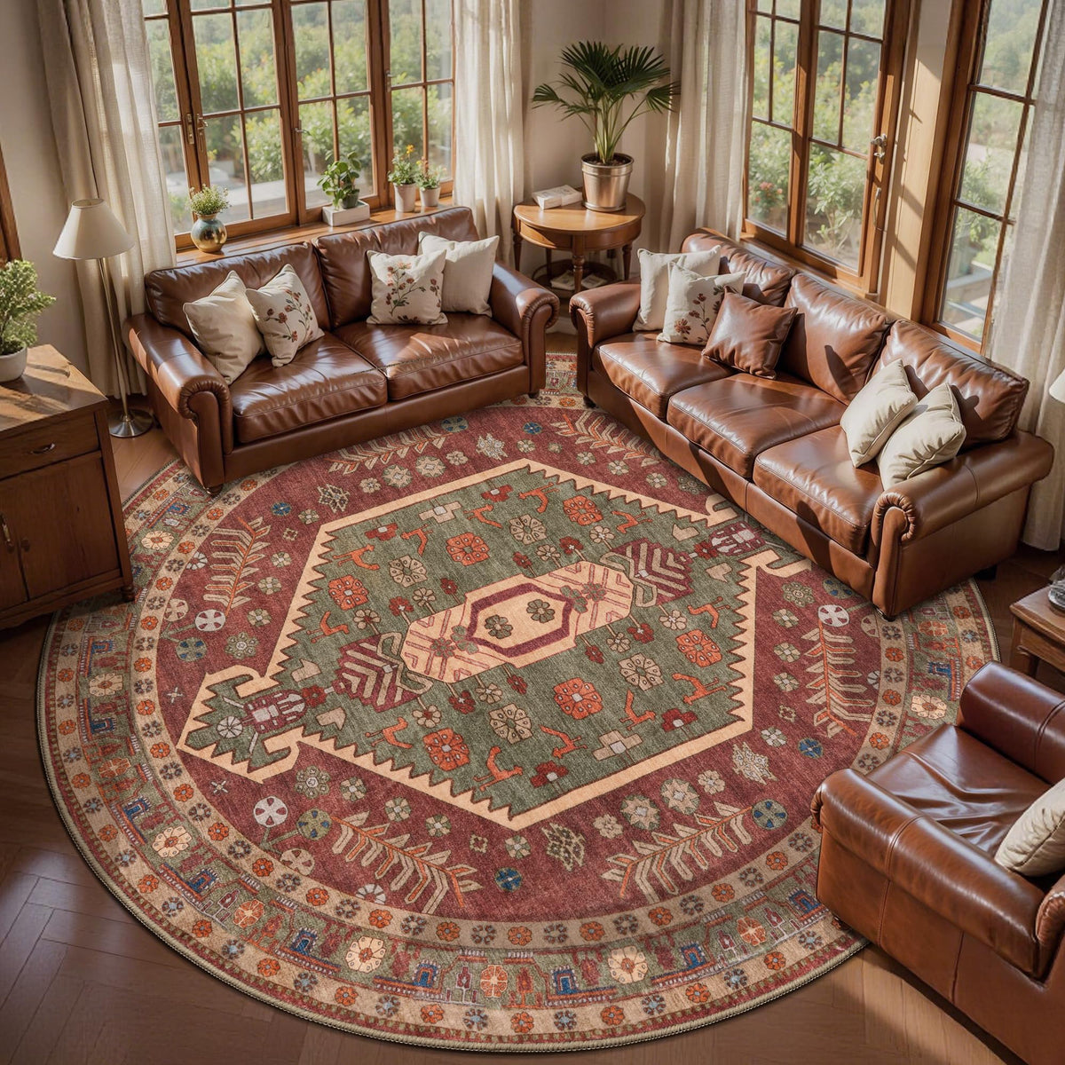 Ciicool Washable 3x5 Area Rug,Boho Non-Slip Indoor Mat for Entryway Kitchen