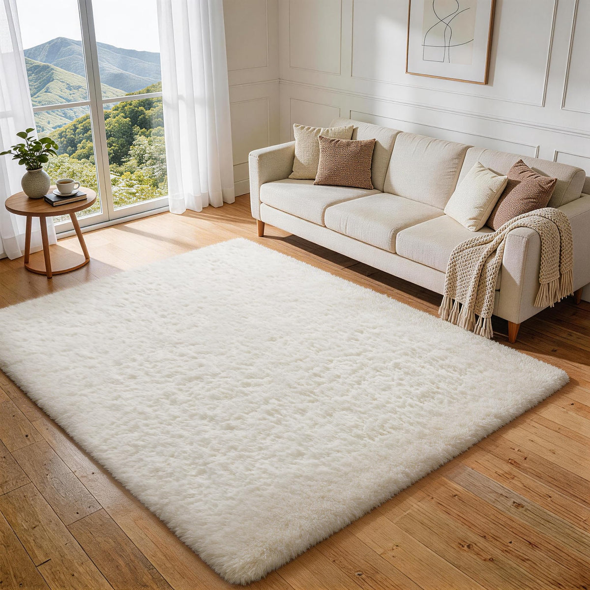 Ophanie 2x6 Washable Runner Rug for Hallway,Non-Slip Fluffy Soft Bedside Rugs, Bedroom Living Room Grey Shaggy Gray Carpet for Kids Girls Boys Dorm Nursery Home Decor Aesthetic