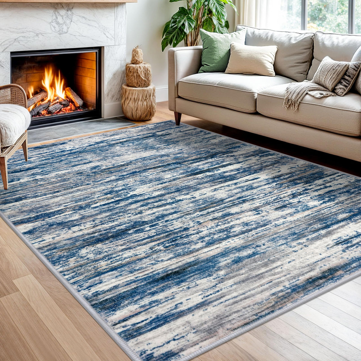 SIILOOM 3x5 Washable Area Rug Non Slip Door Mat Indoor for Entryway Bedside
