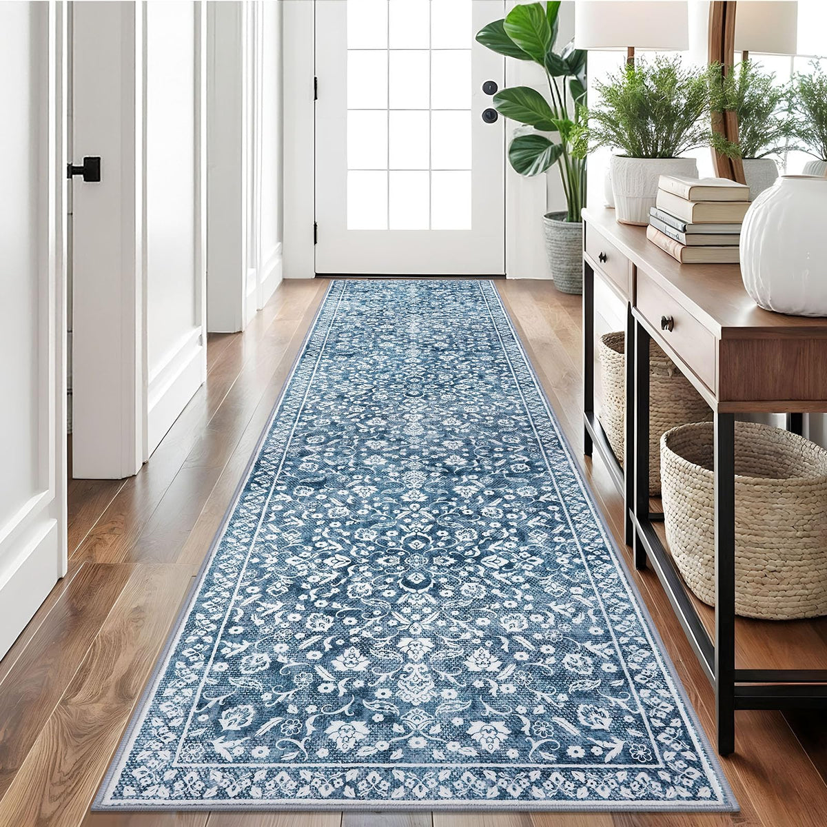 Vintage Washable Entryway Rug 2x3 Small Area Rug Non Slip Door Mat
