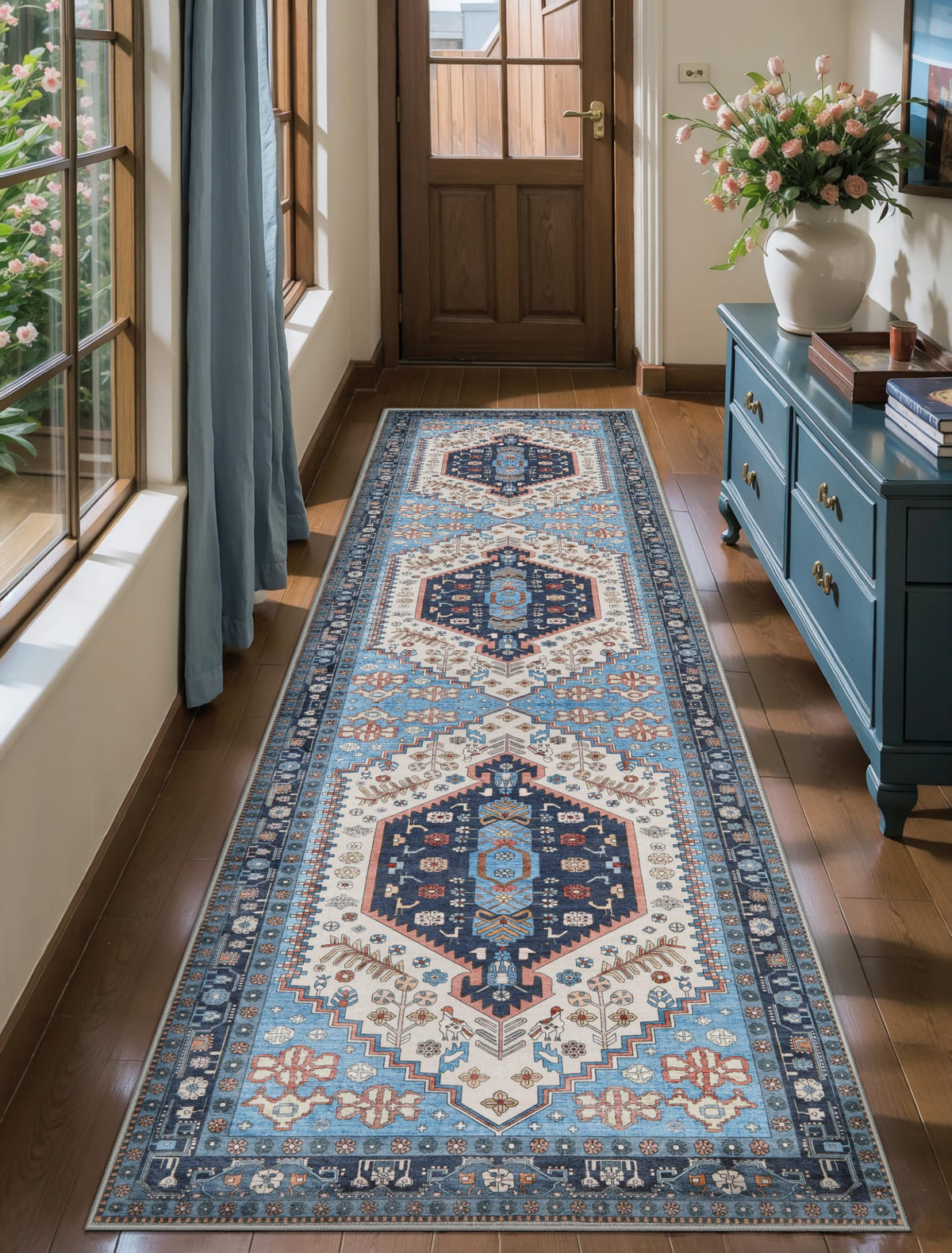 Ciicool Washable 3x5 Area Rug,Boho Non-Slip Indoor Mat for Entryway Kitchen