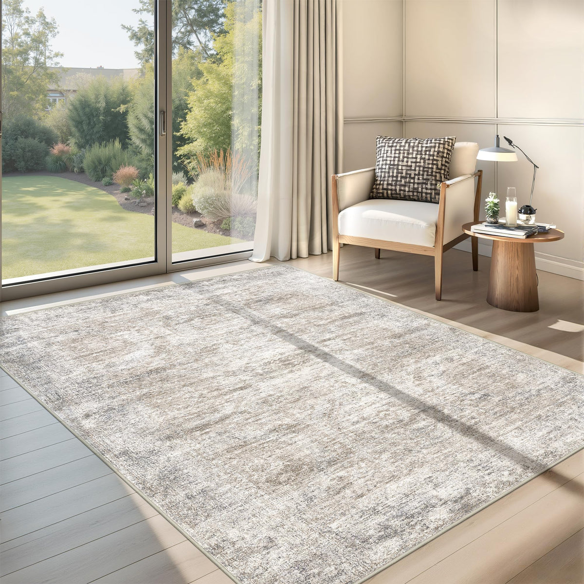 2x8 Runner Rug Non Slip,Washable Hallway Runner Rug,Beige