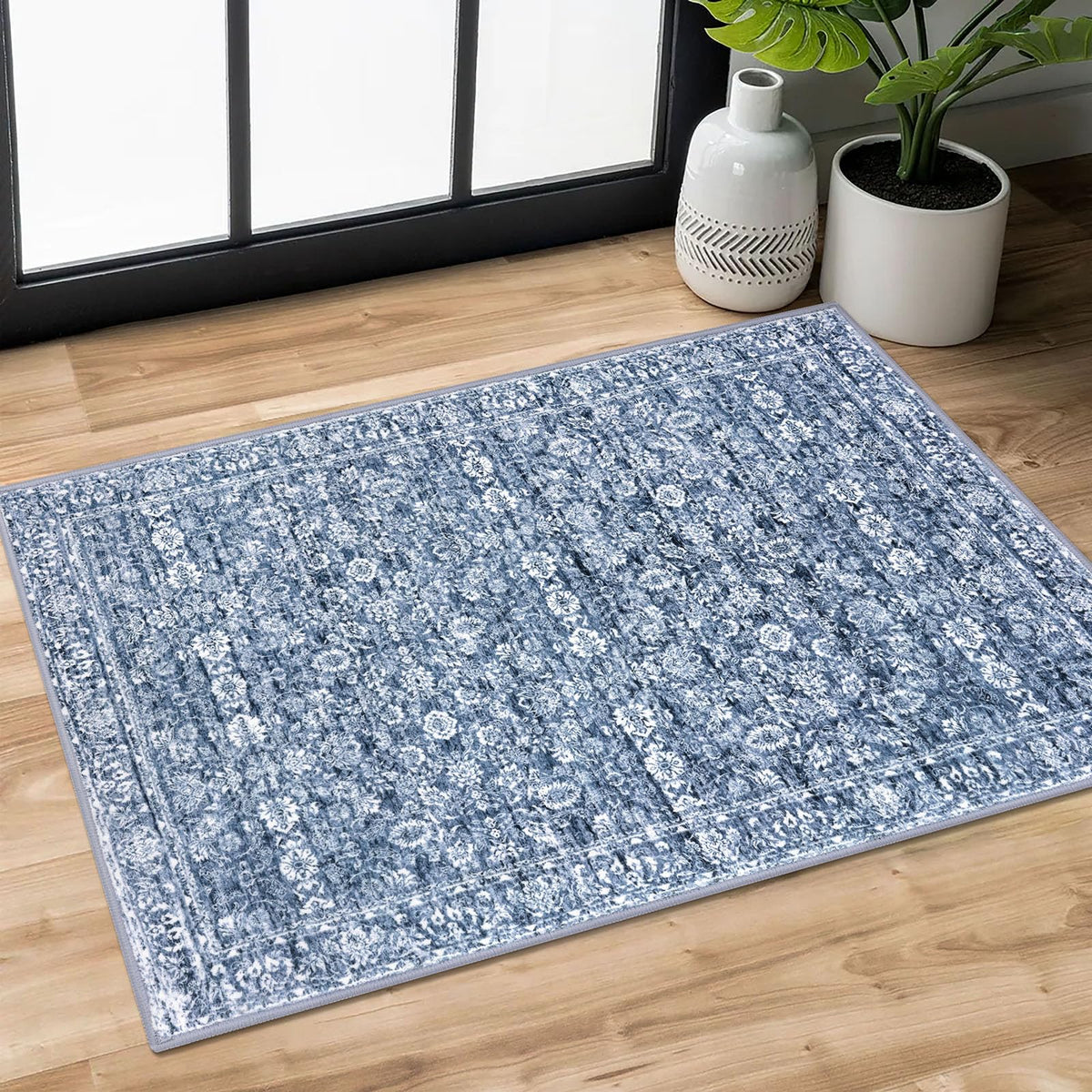 SIILOOM 2x3 Small Washable Area Rug Entryway Door Mat Indoor Kitchen Runner