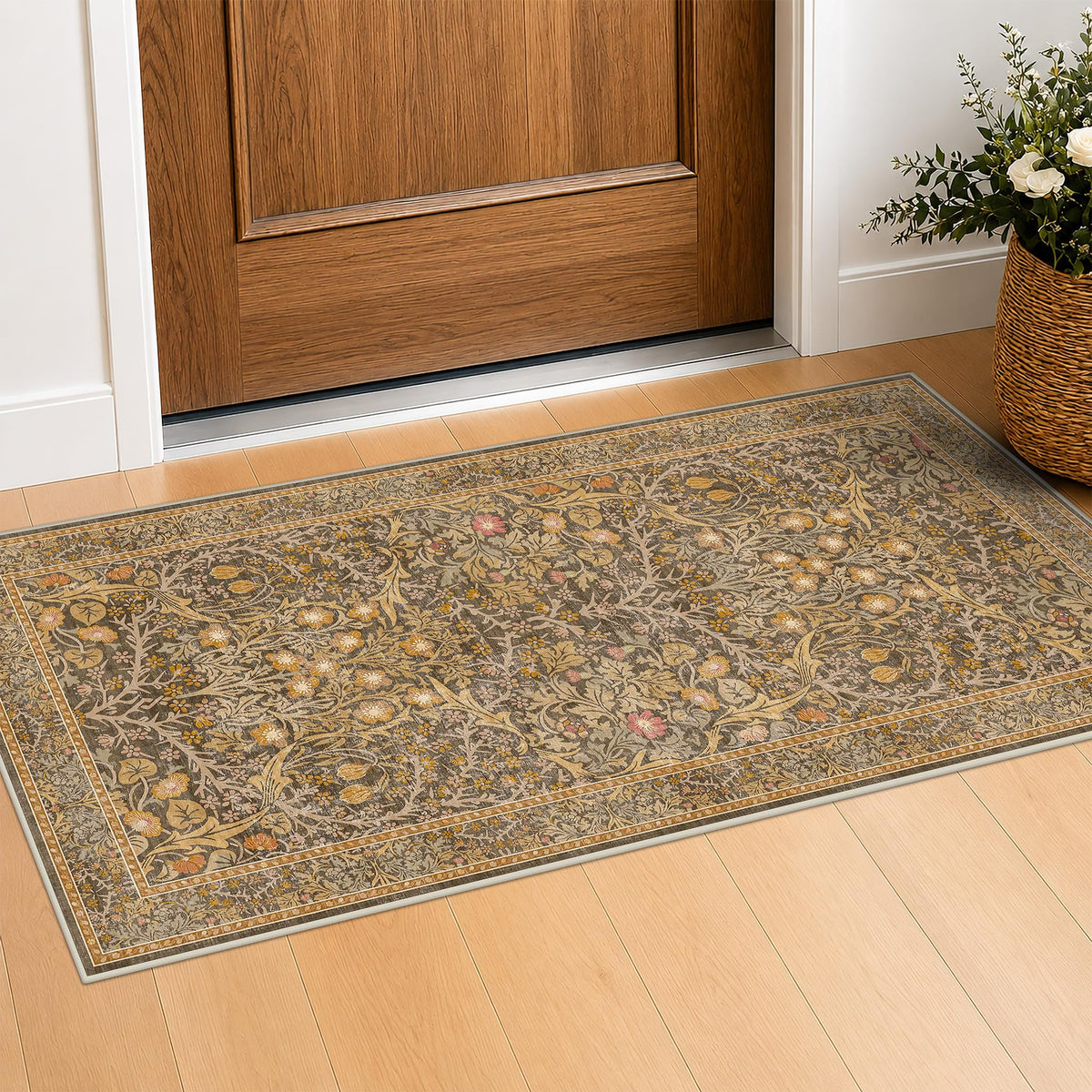 Washable Plum Purple Runner Rug 2x6 - Boho Rug Runner for Bathroom, Kitchen, Indoor Entryway, Low Pile Violet Carpet for Bedroom Bedside, Laundry Room, Hallway Mats for Floor, Stain Resistant