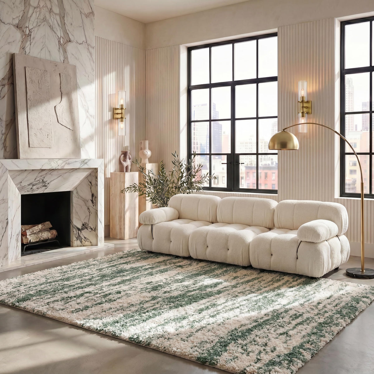 SAFAVIEH Hudson Shag Accent Rug 2x3, Ivory & Beige SGH206B
