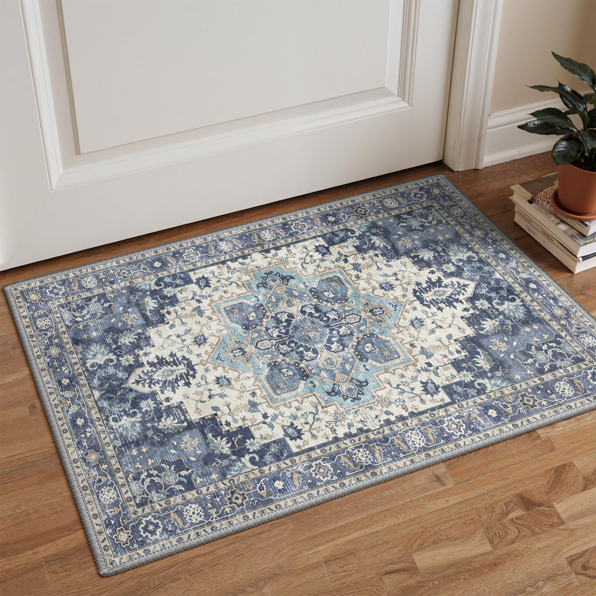 GENIMO 2x5 Washable Runner Rug Non Slip for Hallway, Light Taupe Brown