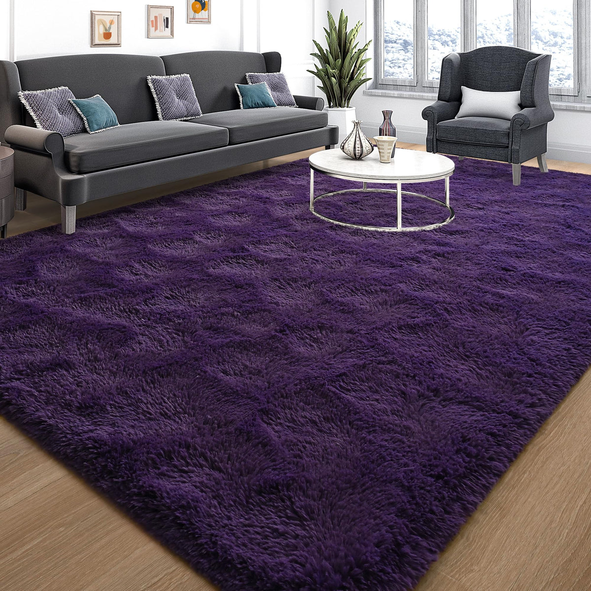 Tepook Black Soft Runner Rugs for Bedroom 2x6 ft with Rubber Backing