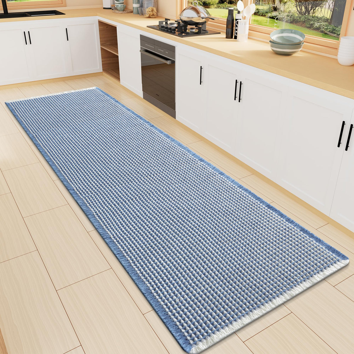 Smiry Waffle Bath Mat 30X20, Extra Soft Absorbent Bathroom Rugs, Brown