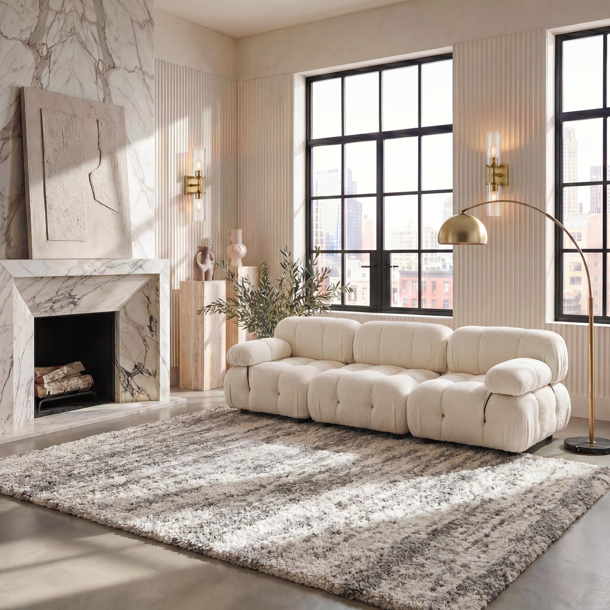 SAFAVIEH Hudson Shag Accent Rug 2x3, Ivory & Beige SGH206B