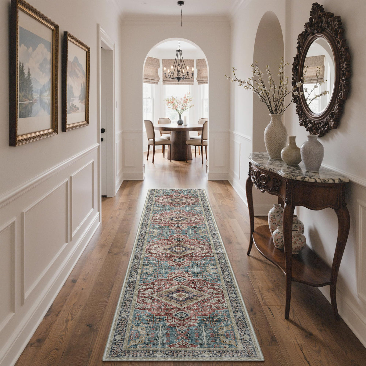 GENIMO 2x5 Washable Runner Rug Non Slip for Hallway, Light Taupe Brown