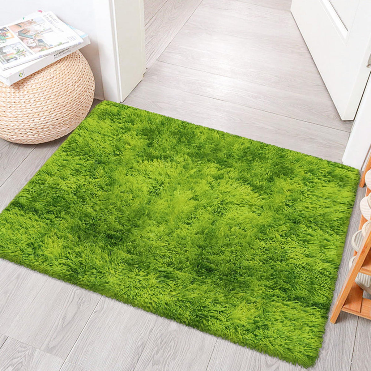 Soft Fluffy Beige Runner Rug for Bedroom, Bedside Long Rug Runner