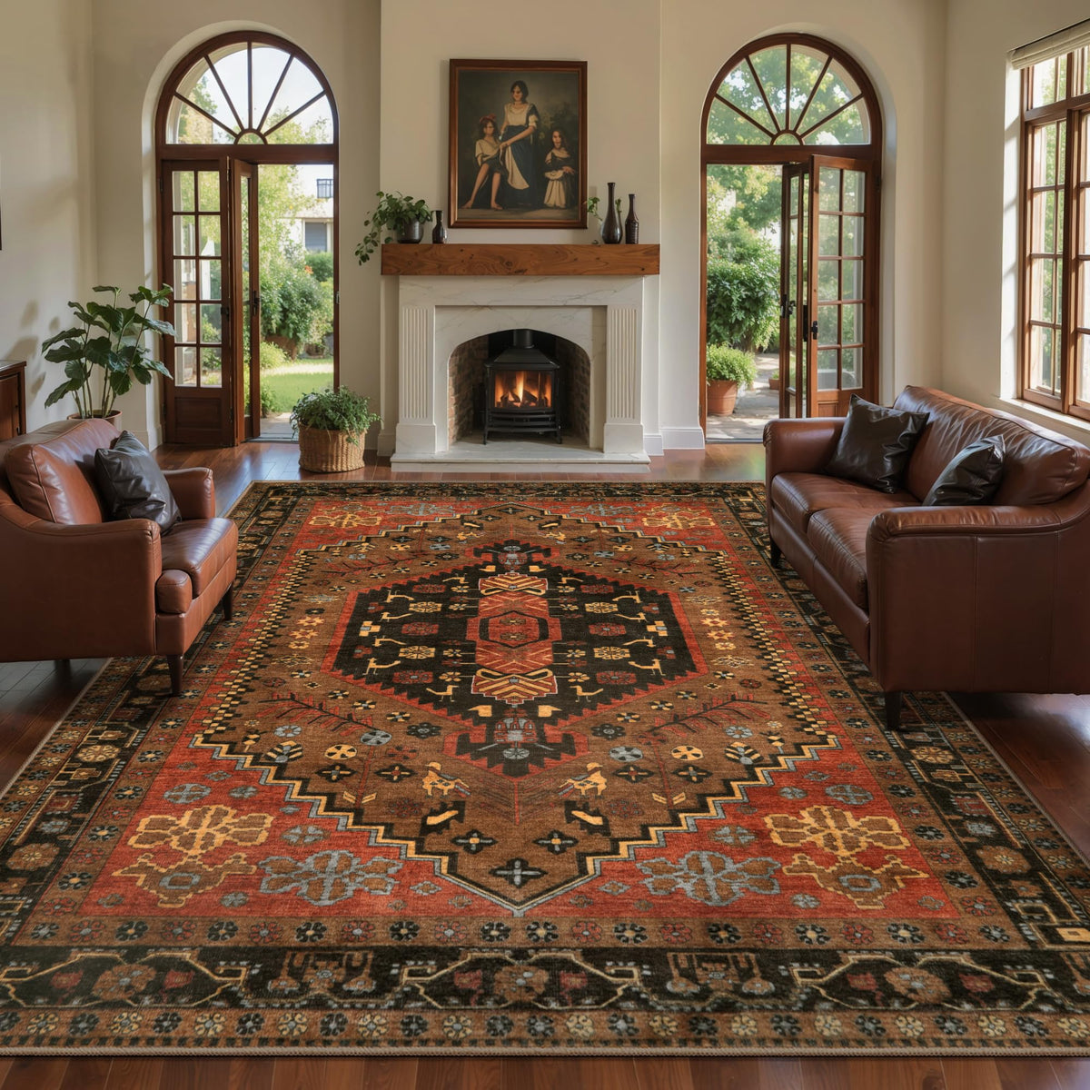 Ciicool Washable 3x5 Area Rug,Boho Non-Slip Indoor Mat for Entryway Kitchen