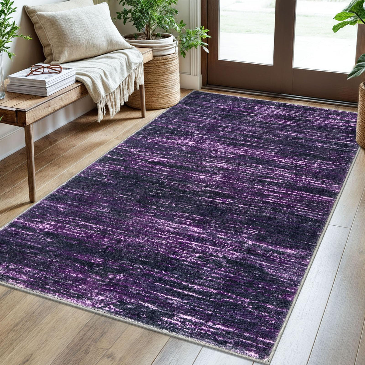 SIILOOM 3x5 Washable Area Rug Non Slip Door Mat Indoor for Entryway Bedside