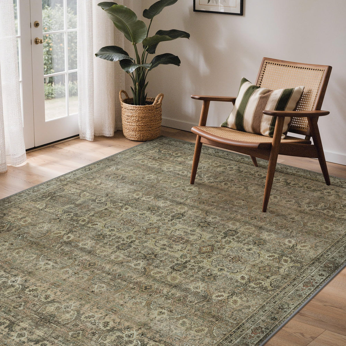 GENIMO 2x5 Washable Runner Rug Non Slip for Hallway, Light Taupe Brown