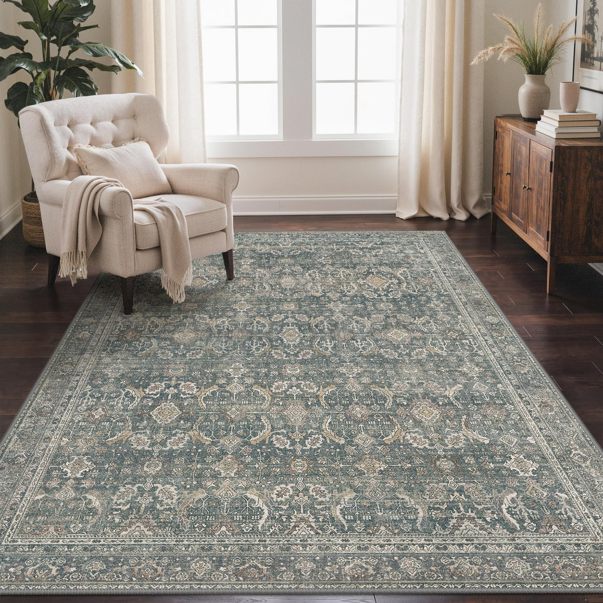 GENIMO 2x5 Washable Runner Rug Non Slip for Hallway, Light Taupe Brown