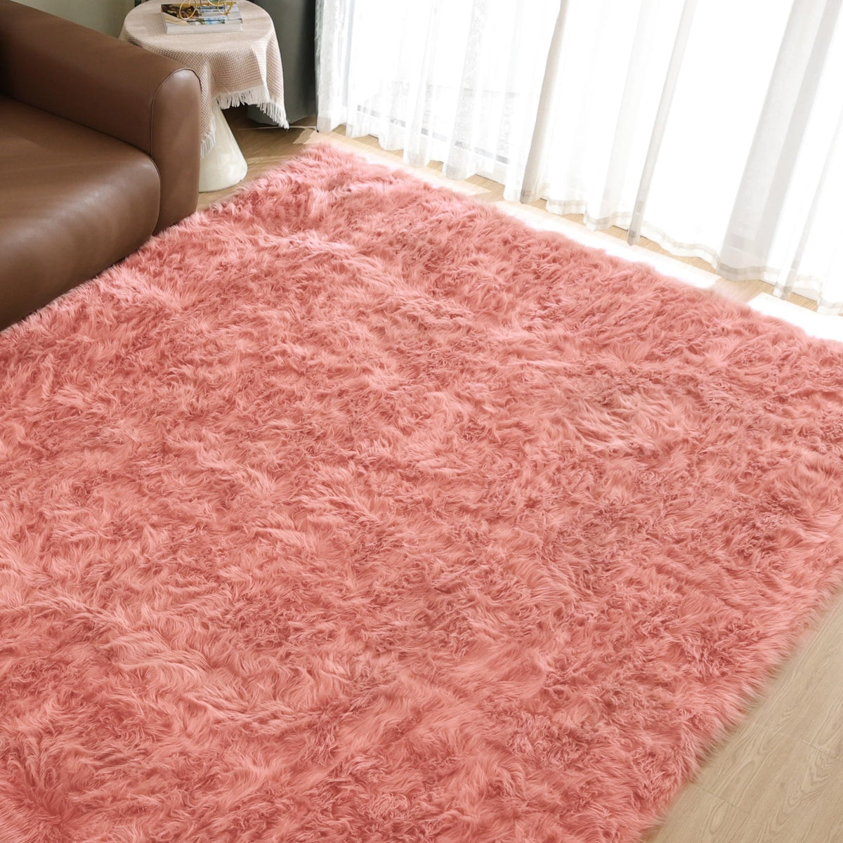 Goolela White Fluffy Faux Fur Rug for Bedroom Faux Sheepskin Rug 2x3 White Fuzzy Furry Bedside Carpet Dining Room Playroom Dorm Small Washable Rectangle