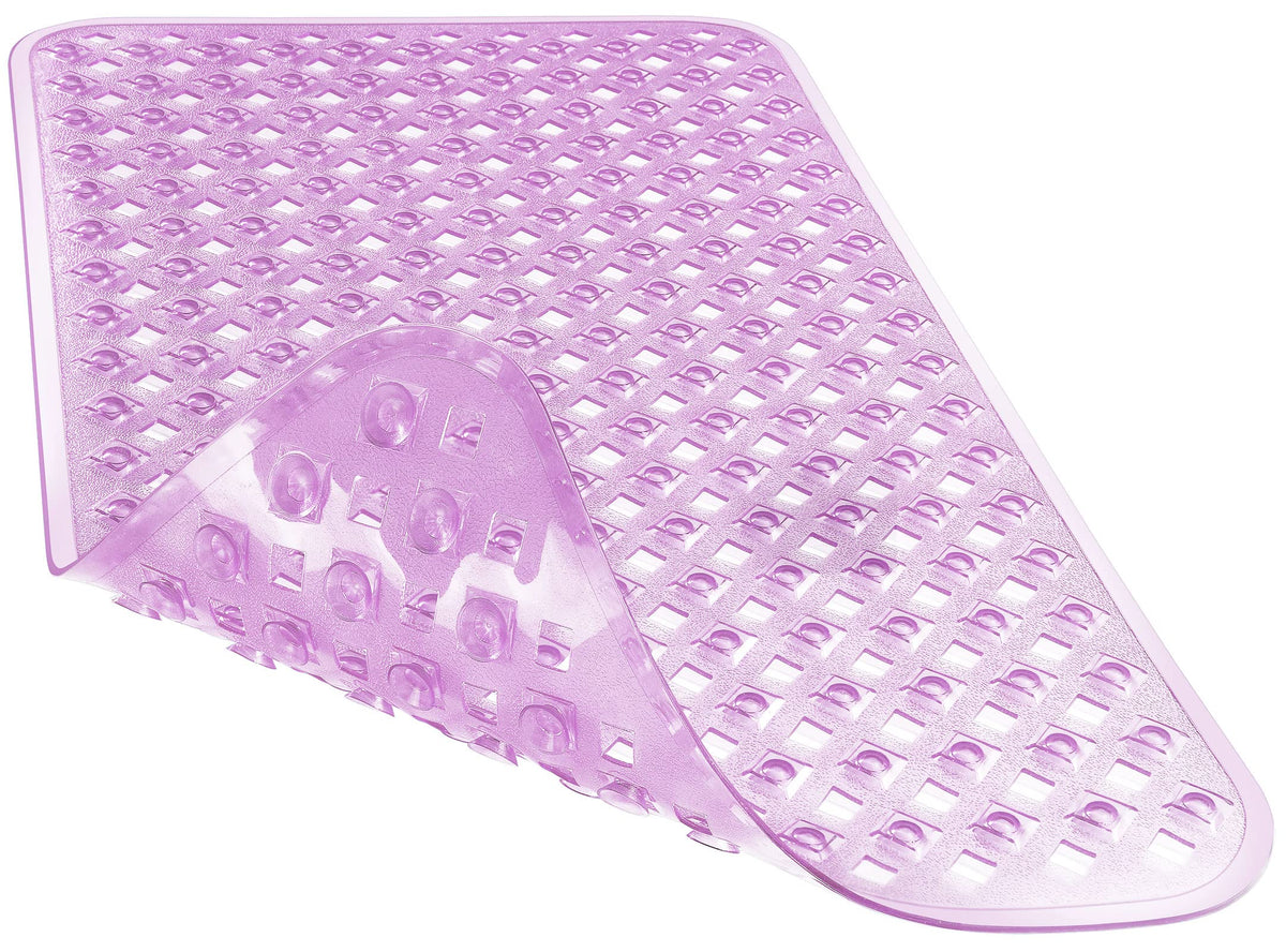 Yimobra Bathtub Mat Non Slip, 35"X16" Shower Mat with Strong Suction Cups & Drain Holes, Long Anti Slip Bath Tub Mat for Inside Shower, Machine Washable Fast Drying, Bathroom Essentials, Clear Blue